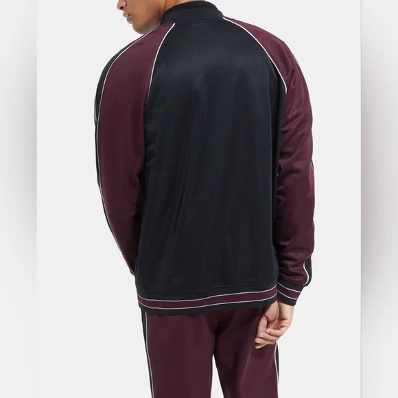 The Kooples Colorblock Zipped Sweatshirt Track Jacket Baseball Collar Silk Trim - Picture 7 of 11